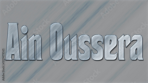 3D Glass effect Algerian city name design of Ain Oussera, glassy background. photo