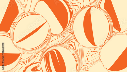 139 Orange circles Abstract wallpaper with tinted background, Fabric Pattern, Pcking paper Pattern, Vector Illustration