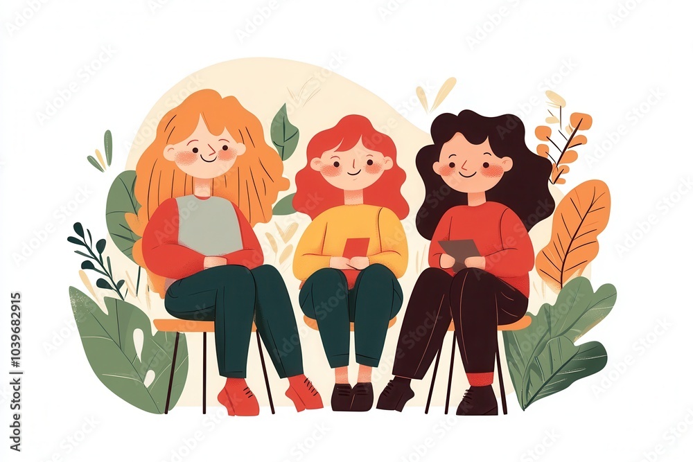 Young Creatives Enjoying a Break in a Cozy Setting Young Creatives Enjoying a Break in a Cozy Setting