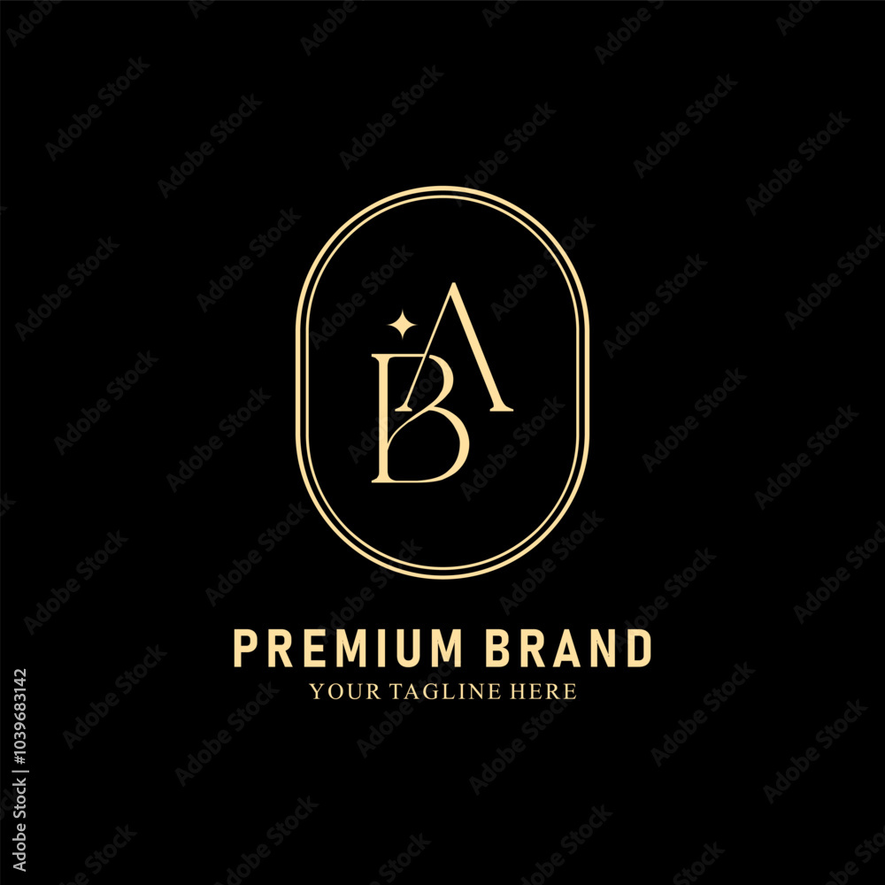 Modern Creative AB Logo Design. icon initial Based Monogram and Letters in Luxury vector