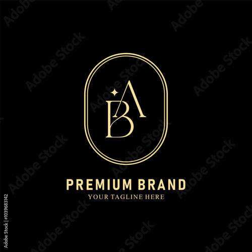 Obraz na płótnie Modern Creative AB Logo Design. icon initial Based Monogram and Letters in Luxury vector w salonie