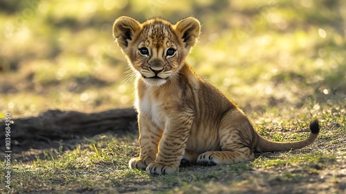 lion cub in the grass
