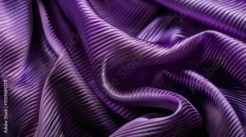 A FRAGMENT OF COTTON FABRIC STRIPE SATIN EGGPLANT photo