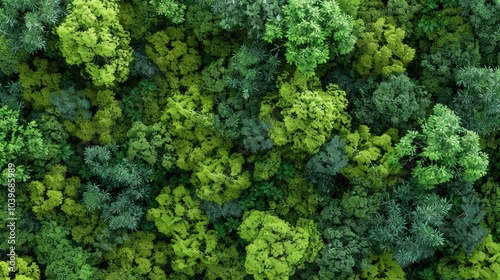 Aerial view of forest ecosystem and healthy environment Texture of green tree forest