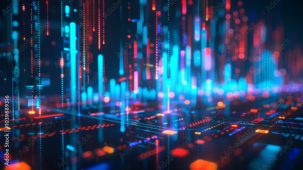 Obraz premium Stock market trade background concept with 3D rendering of cyberspace, smart technology, finance and finance business.