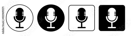 Simple microphone icon, voice search sign. Vector flat illustration, icons, logo design