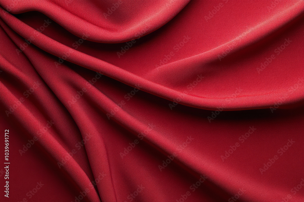 Fototapeta premium Red fabric with draping folds