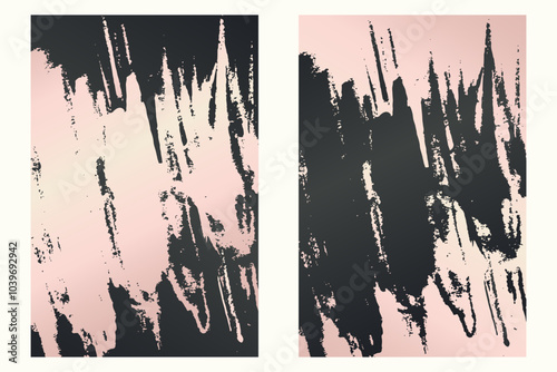 Watercolor or ink strokes in a grunge style banner template. Soft pink grunge design template with strokes. Perfect for adding an edgy and textured look to banners, posters, and creative designs. 
