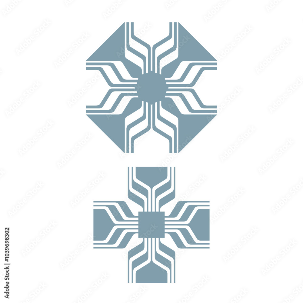 Cross tech Logo Design Shape Cross tech Logo Design Shape