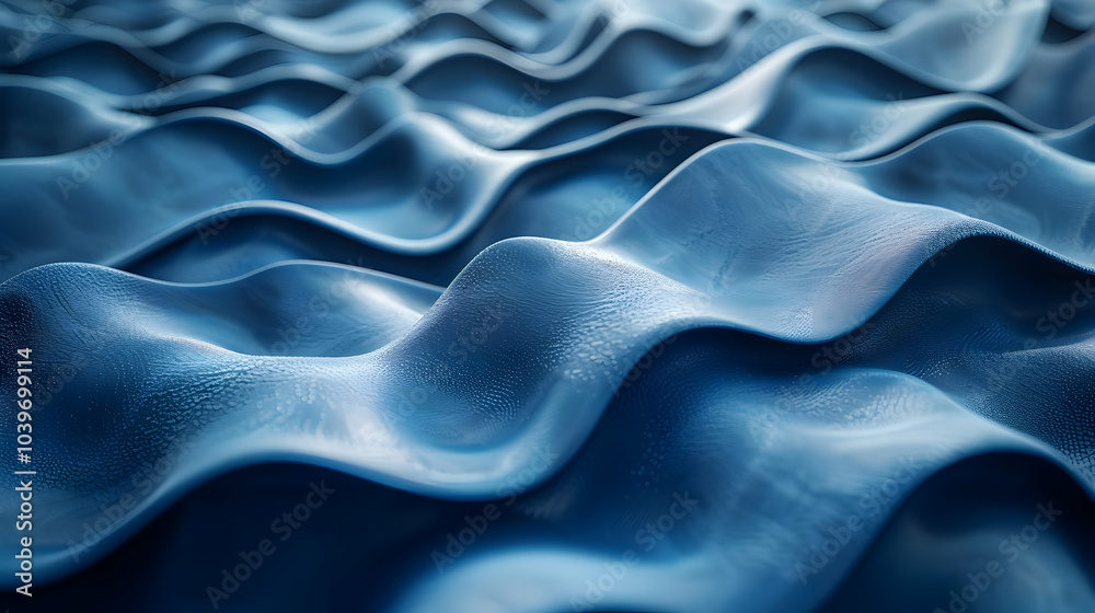 Obraz premium Abstract Blue 3D Wavy Background