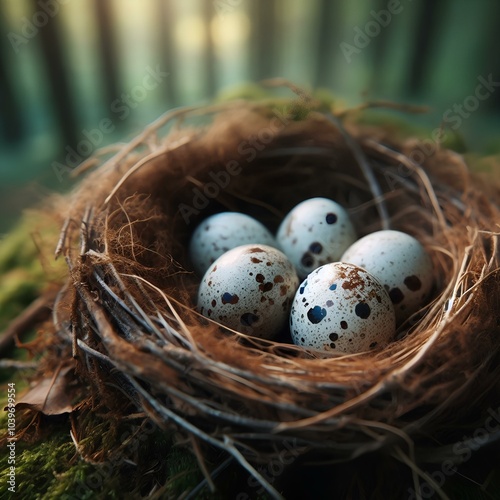 a picture of a sparrow's egg in the forest , real , generative ai