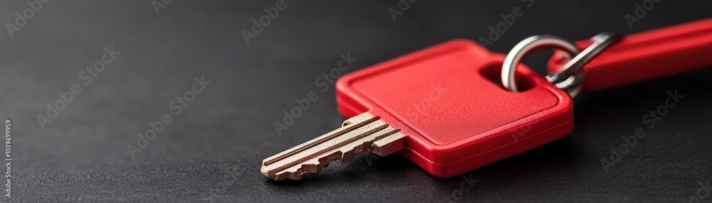Single red key on black, a symbol of security, access, and privacy single Single red key on black, a symbol of security, access, and privacy single