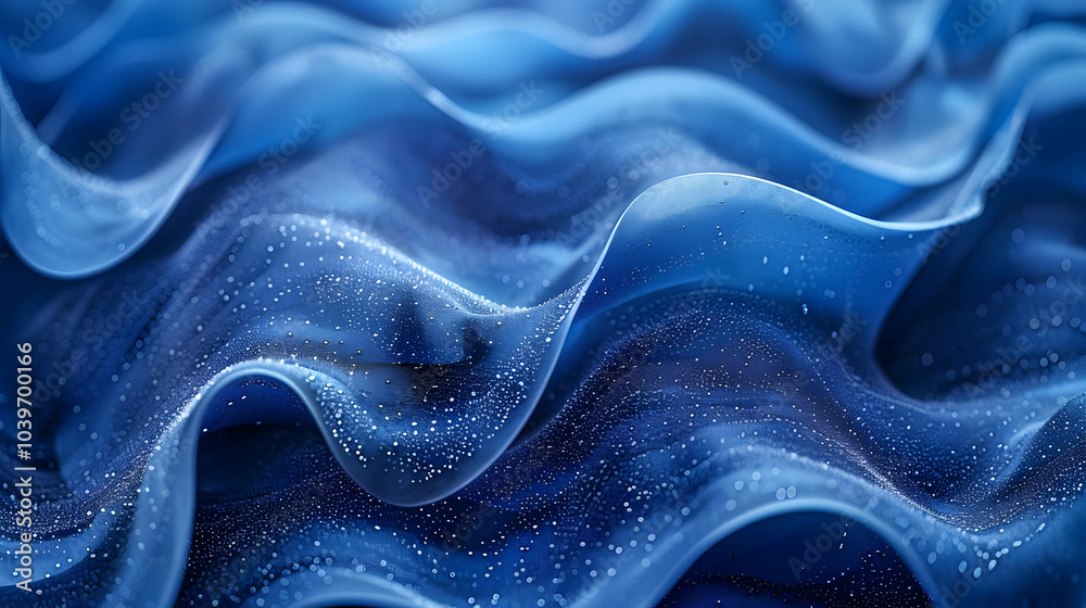 Abstract Blue Swirls with Glimmering Dots - 3D Illustration Abstract Blue Swirls with Glimmering Dots - 3D Illustration