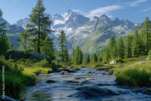 Evancon Creek Headwaters in Ayas Valley  Aosta Valley photo