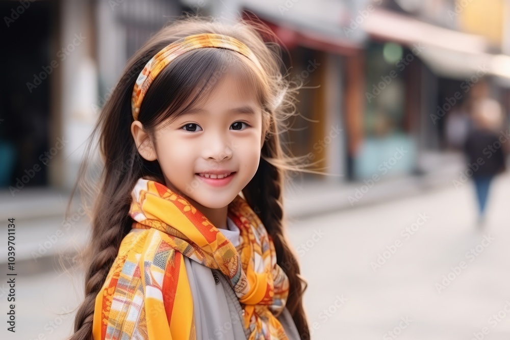 Portrait of little asian girl in bangkok city, Thailand. Portrait of little asian girl in bangkok city, Thailand.