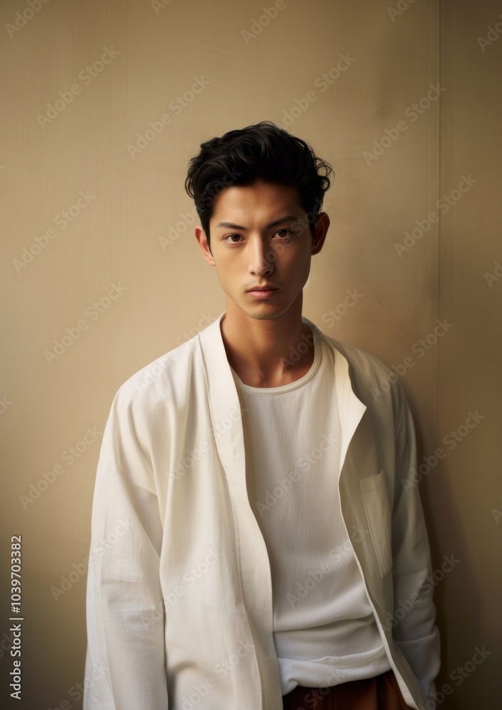 Fototapeta premium Japanese men portrait photo contemplation.