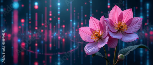 Flowers on Digital Background