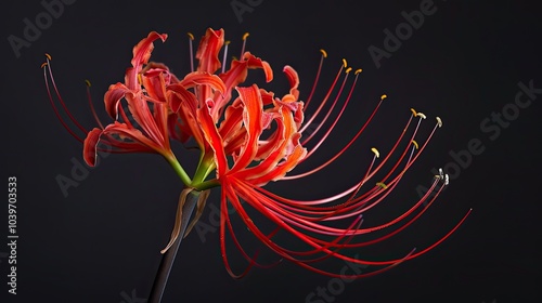 Fireball Lily or Blood Lily Scadoxus multiflorus Martyn Raf Amaryllidaceae photo