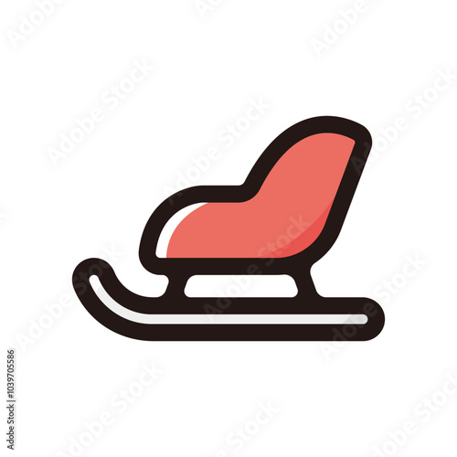 Sled outline icon for graphic design, apps and websites