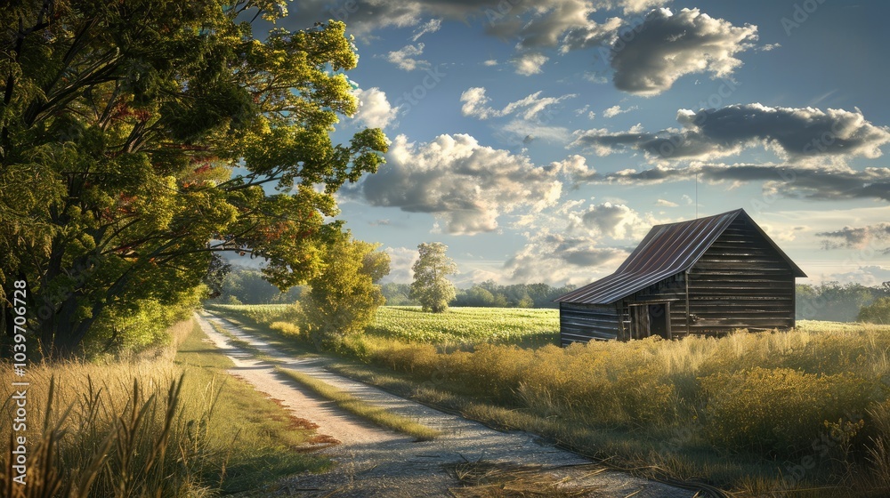 A photo of a rural landscape A photo of a rural landscape