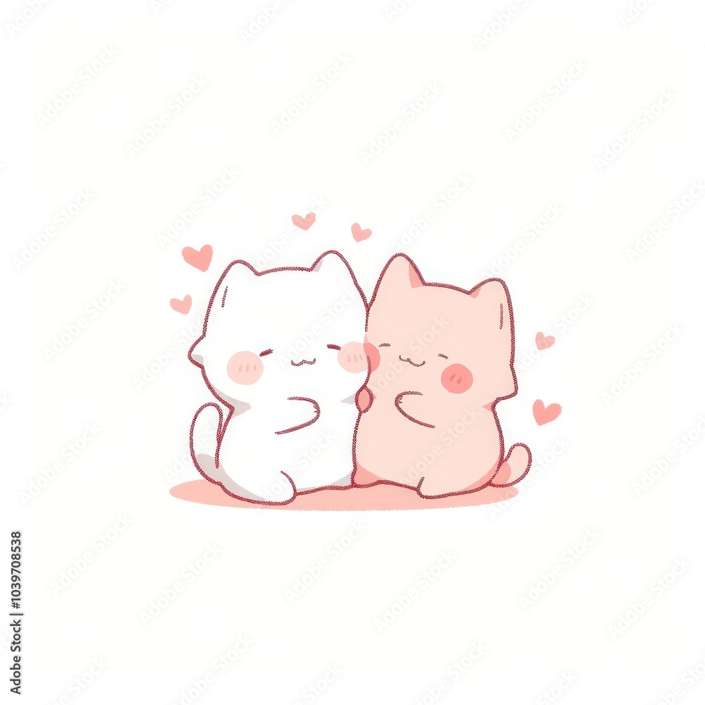 Kitten hugging drawing mammal animal. Kitten hugging drawing mammal animal.