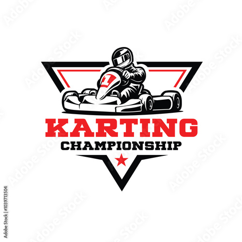 Go kart racing logo vector isolated. Ready made go karting logo design template illustration