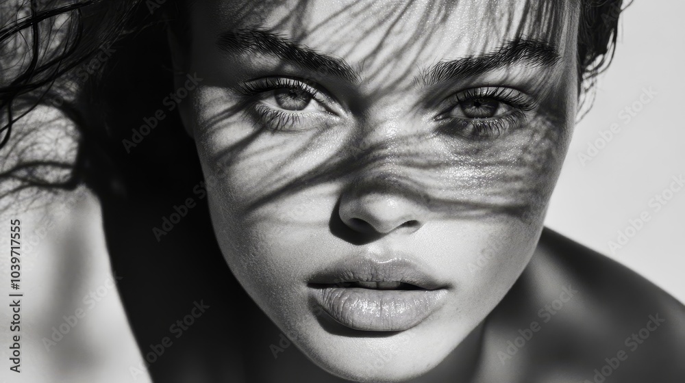 face turned towards wind, hair in motion, sun casting light face turned towards wind, hair in motion, sun casting light