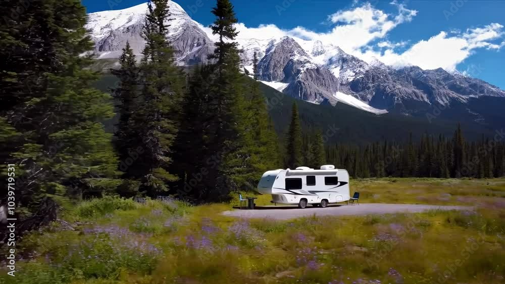 Motorhome parking in the mountains Motorhome parking in the mountains