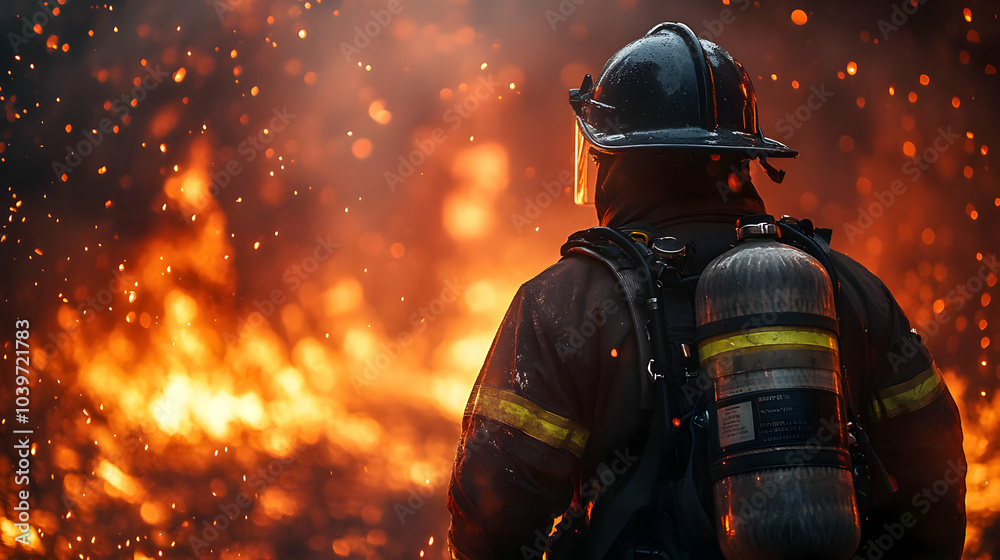 Firefighter in Action - Photo