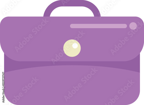 Purple briefcase is standing closed, representing business, finance, and professional life