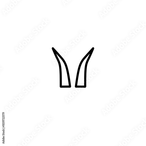 Horn thin line icon set. Animal carnival costume collection of simple outline signs
