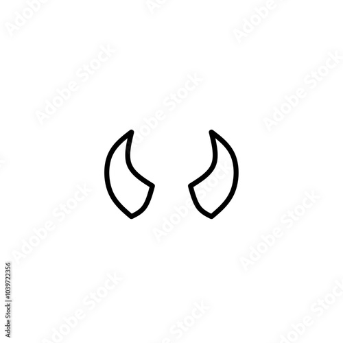 Horn thin line icon set. Animal carnival costume collection of simple outline signs