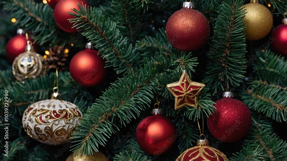 closeup view of a christmas tree background closeup view of a christmas tree background
