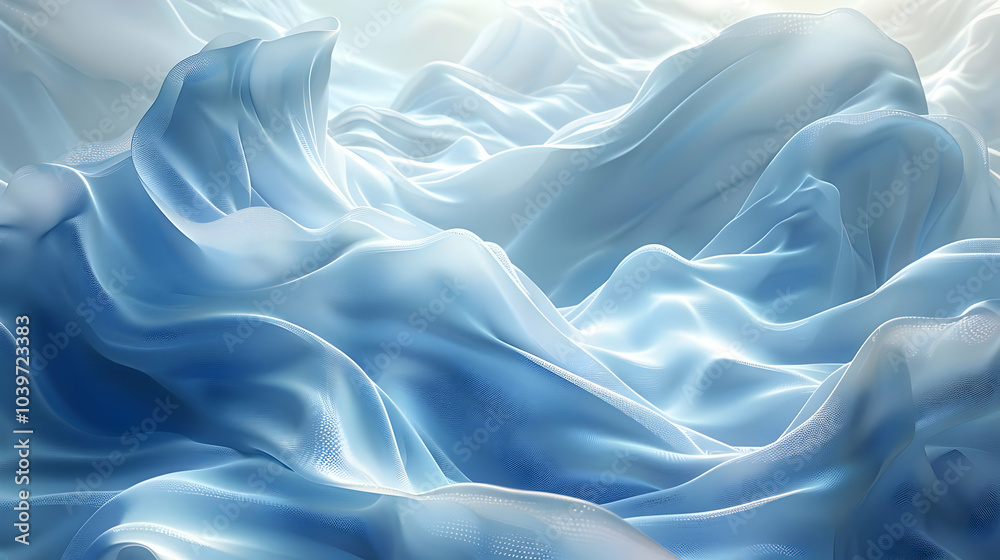 Abstract Blue 3D Wavy Background Abstract Blue 3D Wavy Background