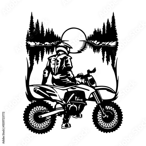 Motocross Racer, Enduro Motorcyclist - Motocross Racing - Dirt Bike Stencil Cut Files