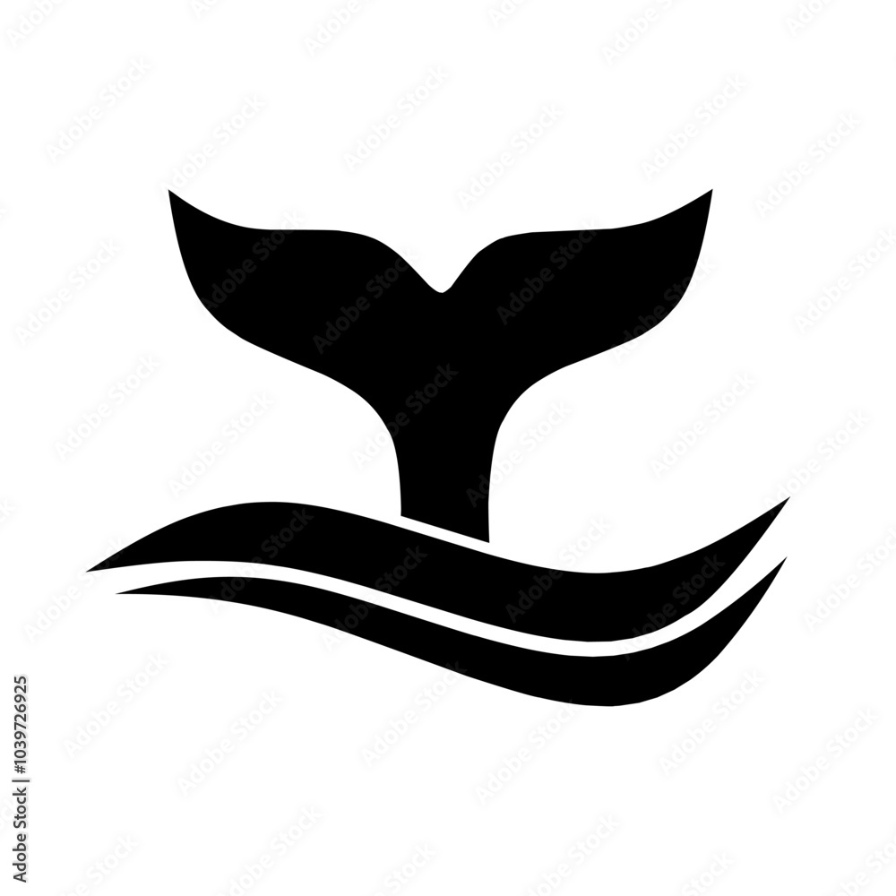 Naklejka premium whale tail icon vector on white background
