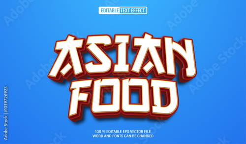 Editable 3d text style effect - Asian Food text effect Template
