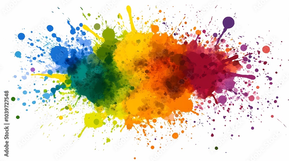 Fototapeta premium Colorful Abstract Watercolor Splashes Background
