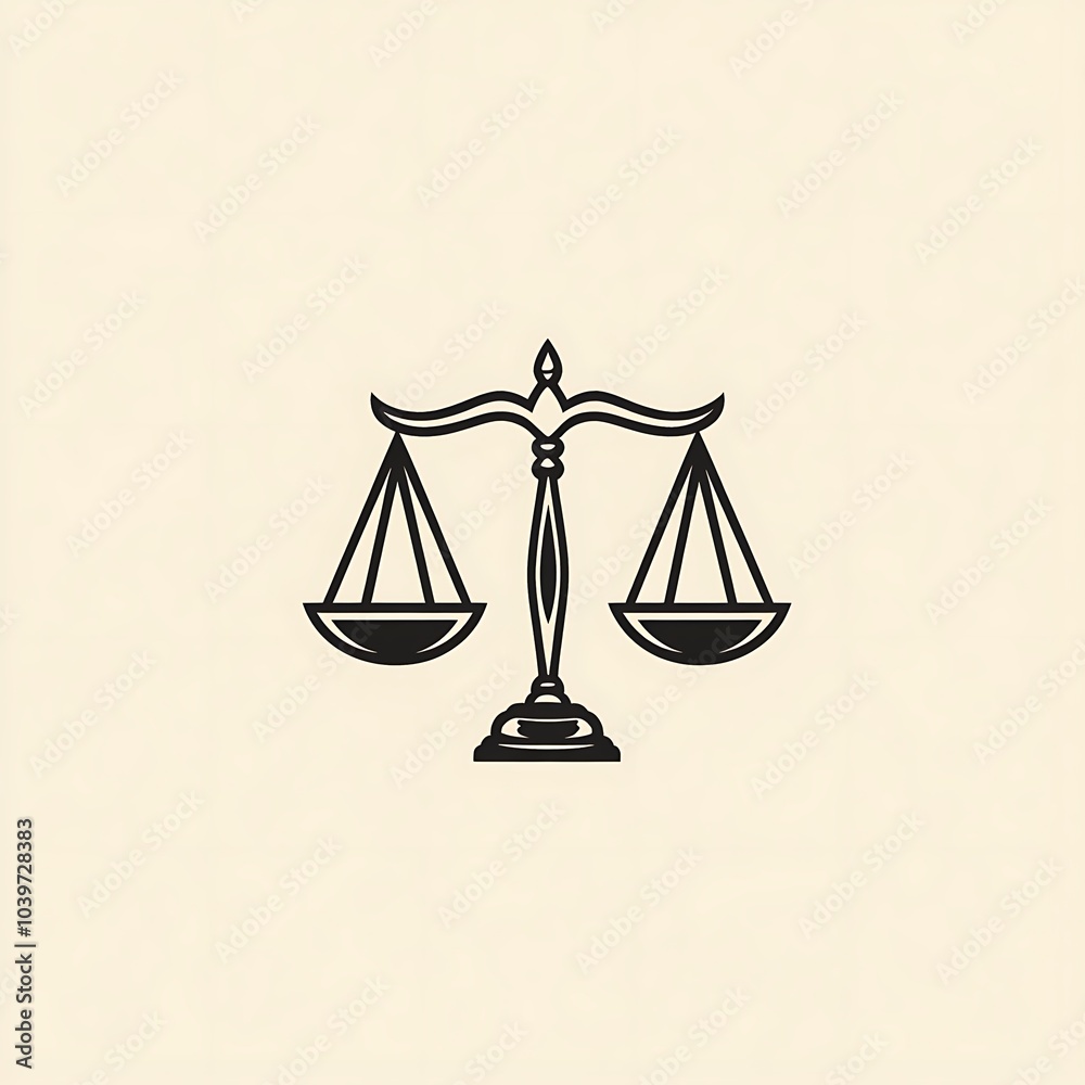 A simple black and white illustration of a scale of justice, symbolizing fairness, balance, and legal proceedings. A simple black and white illustration of a scale of justice, symbolizing fairness, balance, and legal proceedings.