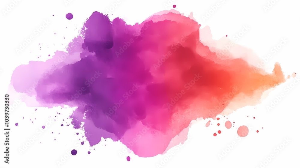 Fototapeta premium Abstract Watercolor Background with Pink Purple and Orange Splashes