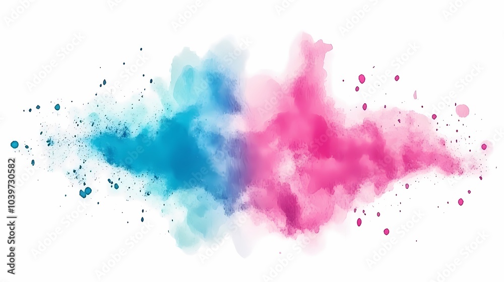 Abstract Watercolor Blue and Pink Splatter Background Abstract Watercolor Blue and Pink Splatter Background