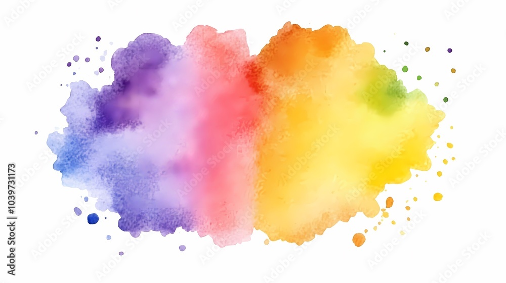 Abstract Watercolor Rainbow Splashes and Blobs Background Abstract Watercolor Rainbow Splashes and Blobs Background