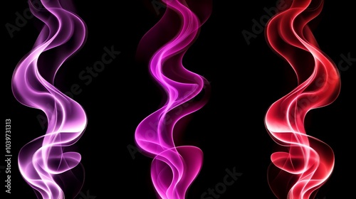 Abstract Swirling Smoke Design in Pink Purple and Red