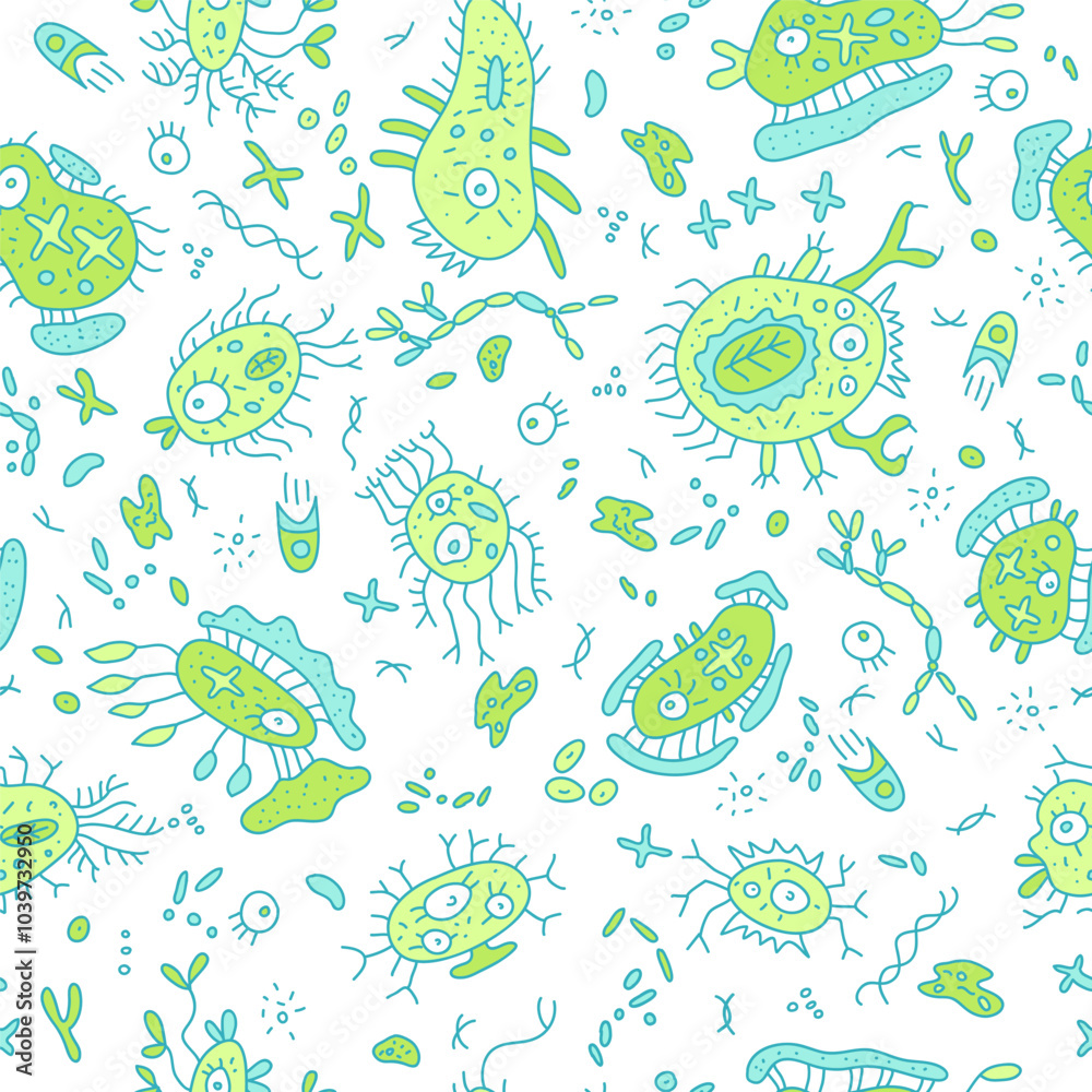 Dangerous bacteria seamless vector pattern Dangerous bacteria seamless vector pattern