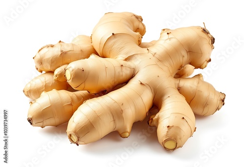 fresh ginger isolated on white background
 photo