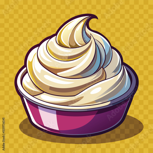 Whipped cream vector on transparent background