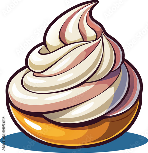 Whipped cream vector isolated on transparent background
