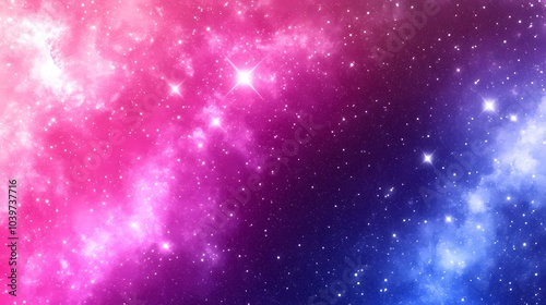 Pink and Blue Galaxy with Stars Background