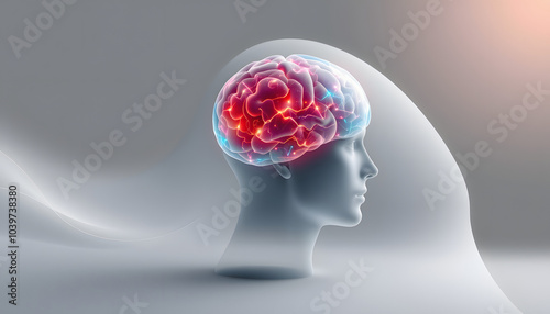 Psychological behaviorism concept on abstract design isolated with white highlights, png photo