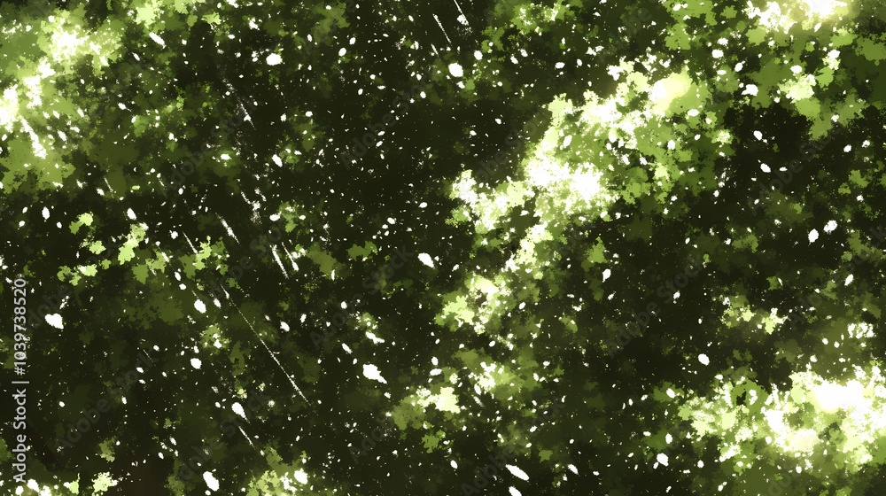 Fototapeta premium Abstract Green Watercolor Background with White Splashes and Light